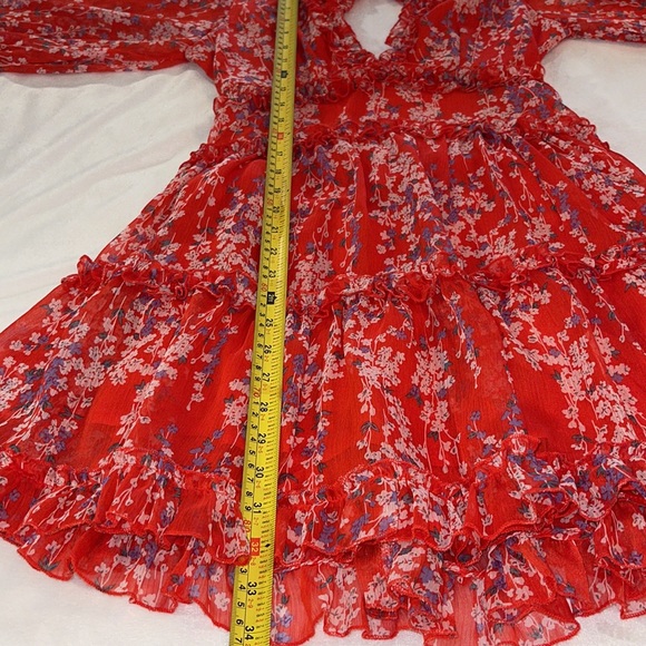 Saints Secrets Women’s Open Back Ruffled Ditzy Print Mini Dress Size Small - Picture 11 of 16